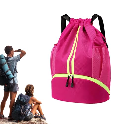 Filvczt Fußball-Rucksack, Fußball-Rucksack für - Volleyball-Rucksack mit Kordelzug | Große Sporttasche für Basketball, Fußball, Volleyball, Fußball-Turnbeutel mit Schuhfach, Nass- und Trockentrennung von Filvczt