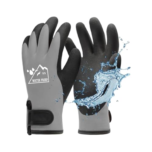 Winterhandschuhe für Herren, winddichte Fäustlinge, isolierte warme Handschuhe, mit isolierter für maximale Wärme, wasser- und winddichter Schutz, 22–24 cm, blau/grau, für Laufen, Fahren, Radfahren, von Filvczt