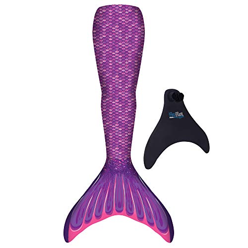 Fin Fun Meerjungfrauenflosse für Mädchen - Monoflosse inkl. Meerjungfrauenflosse - Farbe Purple Größe L/XL - mit patentierter Monoflosse aus Neopren von Fin Fun
