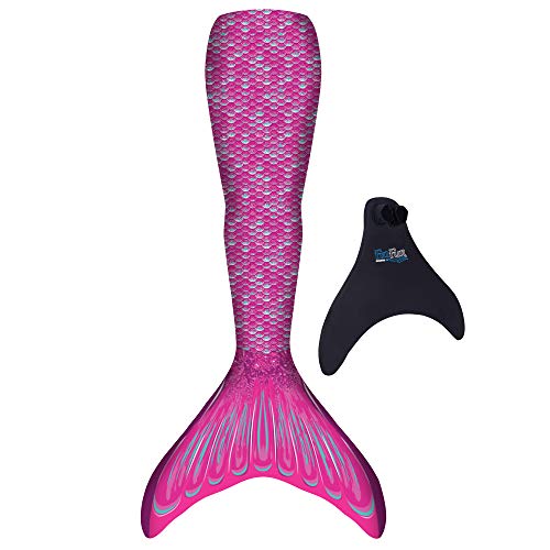 Fin Fun Meerjungfrauenflosse für Mädchen - Monoflosse inkl. Meerjungfrauenflosse - Farbe Pink Größe L/XL - mit patentierter Monoflosse aus Neopren von Fin Fun
