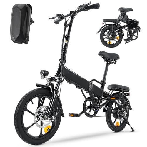 Finbike E-Bike Klappbar,16 Zoll Elektrofahrrad 7.8Ah Akku Diebstahlschutz,E-Faltrad mit 2.6H Schnellladung,250W Motor,3 Fahrmodi,Sitzhöhe Verstellbar,Reichweite Max 70km,Falt-Pedelec für Herren Damen von Finbike