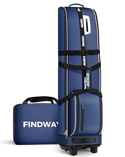 Findway Golf Reisetasche mit Extra Herausnehmbares Pad, 1680D strapazierfähiges Oxford Weich Seitige Verschleißfeste und wasserdichte Golftasche, Premium Golfbag mit Schuhen und Zubehörfach von Findway