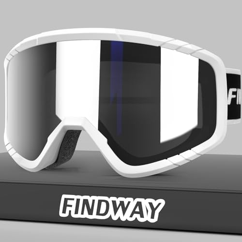 Findway Skibrille, Snowboard Brille für Brillenträger Herren Damen Erwachsene Jugendliche, OTG, UV-Schutz Kompatibler Helm, Anti Fog Erwachsene Ski Goggles für Skifahren/Skaten/Schneemobil von Findway