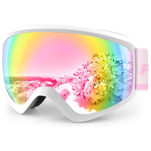 Findway Skibrille Kinder, Snowboardbrille für Kinder Jungen und Mädchen Alter 5-16 OTG Skibrillen Sphärisch Verspiegelt mit Anti-UV Anti-Fog Windwiderstand Kompatibler Helm und Brillenträger Findway Skibrille Kinder, Snowboardbrille für Kinder Jungen und Mädchen Alter 5-16 OTG Skibrillen Sphärisch Verspiegelt mit Anti-UV Anti-Fog Windwiderstand Kompatibler Helm und Brillenträger von Findway