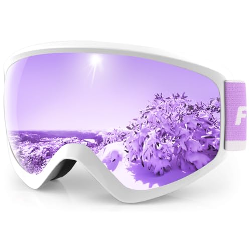 Findway Skibrille Kinder,Ski Snowboard Brille Brillenträger Snowboardbrille Schneebrille Verspiegelt für Junior Jungen Mädchen Teenager-3 4 5 6 7 8 9 10 11 12 13 14 Jahre - OTG 100% Anti-UV Anti-Fog von Findway