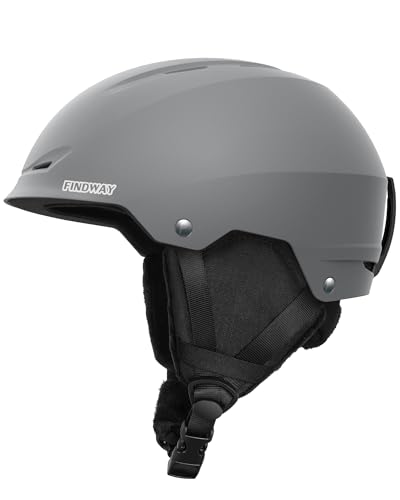 Findway Skihelm für Herren Damen,Unisex Schneesporthelm für Skifahren/Snowboard mit Belüftungssystem,Snowboardhelm für Erwachsener & Jugend,Titangrau von Findway