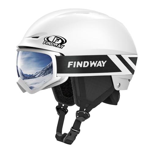 Findway Skihelm und Skibrille Set, SnowboardHelm mit Brille für Damen und Herren Erwachsene Skihelme für Männer, Frauen und Jugendliche von Findway