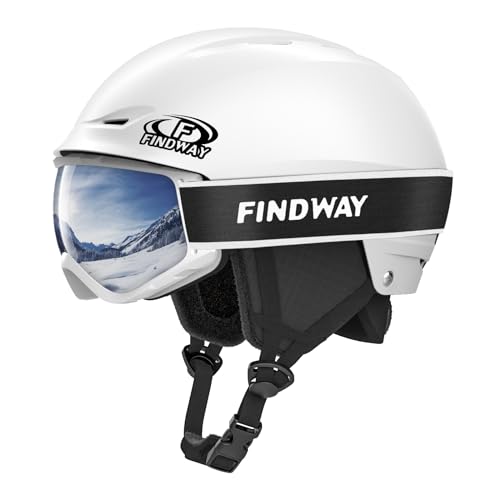 Findway Skihelm und Skibrille Set, SnowboardHelm mit Brille für Damen und Herren Erwachsene Skihelme für Männer, Frauen und Jugendliche von Findway