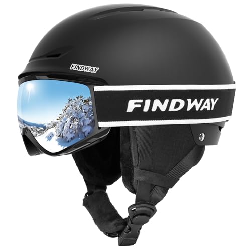 Findway Skihelm und Skibrille Set, SnowboardHelm mit Brille für Damen und Herren Erwachsene Skihelme für Männer, Frauen und Jugendliche Findway Skihelm und Skibrille Set, SnowboardHelm mit Brille für Damen und Herren Erwachsene Skihelme für Männer, Frauen und Jugendliche von Findway
