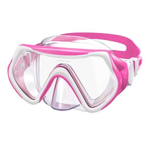 Findway Taucherbrille Kinder,Schwimmbrille Kinder Schnorchelmaske für Jungen Mädchen Jugendliche,Tauchmaske mit Nasenabdeckung 180°Panorama HD Anti Nebel Anti-Leck Taucherbrille für Kinder 6-16 Jahre von Findway