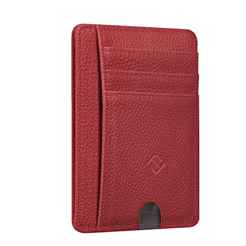 Fintie Flache Geldbörse Kartenetui, Premium Kunstleder RFID-Blocker Slim Geldbeutel Kreditkartenetui mit ID-Fenster und Schnellzugriff-Fach für Herren Damen, Mohnrot Fintie Flache Geldbörse Kartenetui, Premium Kunstleder RFID-Blocker Slim Geldbeutel Kreditkartenetui mit ID-Fenster und Schnellzugriff-Fach für Herren Damen, Mohnrot von Fintie
