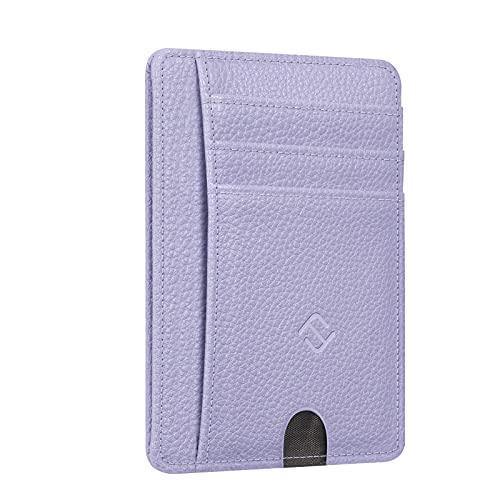 Fintie Flache Geldbörse Kartenetui, Premium Kunstleder RFID-Blocker Slim Geldbeutel Kreditkartenetui mit ID-Fenster und Schnellzugriff-Fach für Herren Damen, Pastellviolett Fintie Flache Geldbörse Kartenetui, Premium Kunstleder RFID-Blocker Slim Geldbeutel Kreditkartenetui mit ID-Fenster und Schnellzugriff-Fach für Herren Damen, Pastellviolett von Fintie