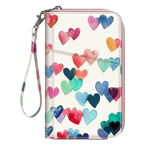 Fintie Reisepass-Etui für Familie, RFID-blockierend, Reisedokumenten-Organizer, Clutch, Kreditkartenetui, für Damen und Herren, Regnende Herzen, Familienpass-Etui Fintie Reisepass-Etui für Familie, RFID-blockierend, Reisedokumenten-Organizer, Clutch, Kreditkartenetui, für Damen und Herren, Regnende Herzen, Familienpass-Etui von Fintie