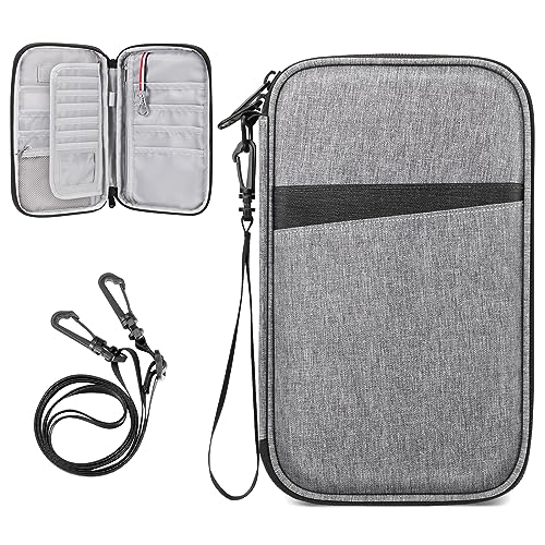 Fintie Reisepass Tasche Familie Reiseorganizer, RFID-Blockier Wasserdicht Handytasche Reisepasshülle Ausweistasche Dokumente 6 Pässe für Damen und Herren, Grau Fintie Reisepass Tasche Familie Reiseorganizer, RFID-Blockier Wasserdicht Handytasche Reisepasshülle Ausweistasche Dokumente 6 Pässe für Damen und Herren, Grau von Fintie