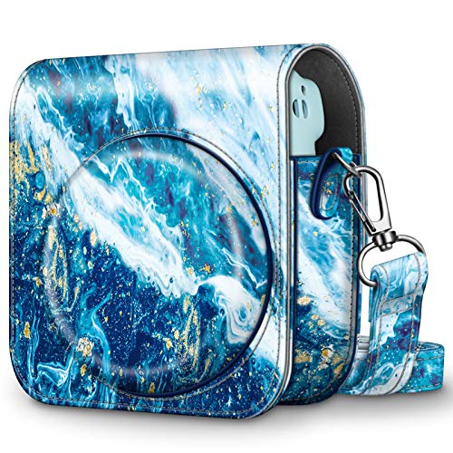 Fintie Tasche für Fujifilm Instax Mini 11 Sofortbildkamera - Premium Kunstleder Schutzhülle Reise Kameratasche Hülle Abdeckung mit abnehmbaren Riemen, Meeresblau von Fintie