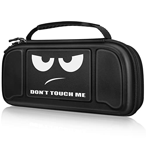 Fintie Tasche für Nintendo Switch / Switch OLED-Modell Hori Split Pad Pro mit Handheld Controller, [Stoßfeste] Hartschalen Tragetasche mit 30 Spielkartenhaltern & Innere Netztasche, Don't Touch von Fintie