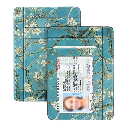 Fintie Schlanke, minimalistische Vordertasche, RFID-blockierend, Kreditkartenetui, Kartenetui mit Ausweisfenster, für Männer und Frauen, blossom, Minimalistisch Fintie Schlanke, minimalistische Vordertasche, RFID-blockierend, Kreditkartenetui, Kartenetui mit Ausweisfenster, für Männer und Frauen, blossom, Minimalistisch von Fintie