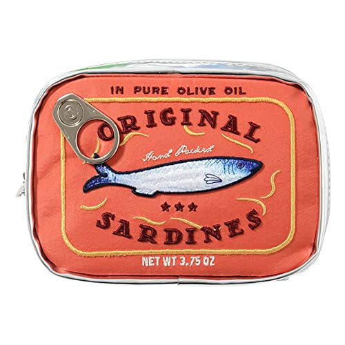 Fiorky Reise-Make-up-Tasche im Sardinen-Stil, Kosmetiktasche, kreativ, niedlich, Make-up-Tasche, Kulturbeutel, tragbar, modisch, multifunktional, weich, for Wochenendurlaub, Geschenk Fiorky Reise-Make-up-Tasche im Sardinen-Stil, Kosmetiktasche, kreativ, niedlich, Make-up-Tasche, Kulturbeutel, tragbar, modisch, multifunktional, weich, for Wochenendurlaub, Geschenk von Fiorky
