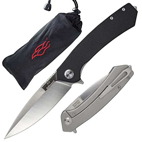 GANZO Firebird Adimanti Skimen-BK Taschen-Klappmesser, G10-Griff mit Clip und Glasbrecher, D2-Stahlklinge, Jagd, Angeln, Camping, Outdoor, EDC-Messer (Schwarz) von Firebird