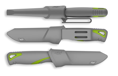 Ganzo G807-GY Feststehendes Messer, 9CR14 Edelstahlklinge, ergonomischer Anti-Rutsch-Griff, Camping, Jagd, Angeln, Outdoor, EDC-Messer mit Scheide (Grau) von Firebird