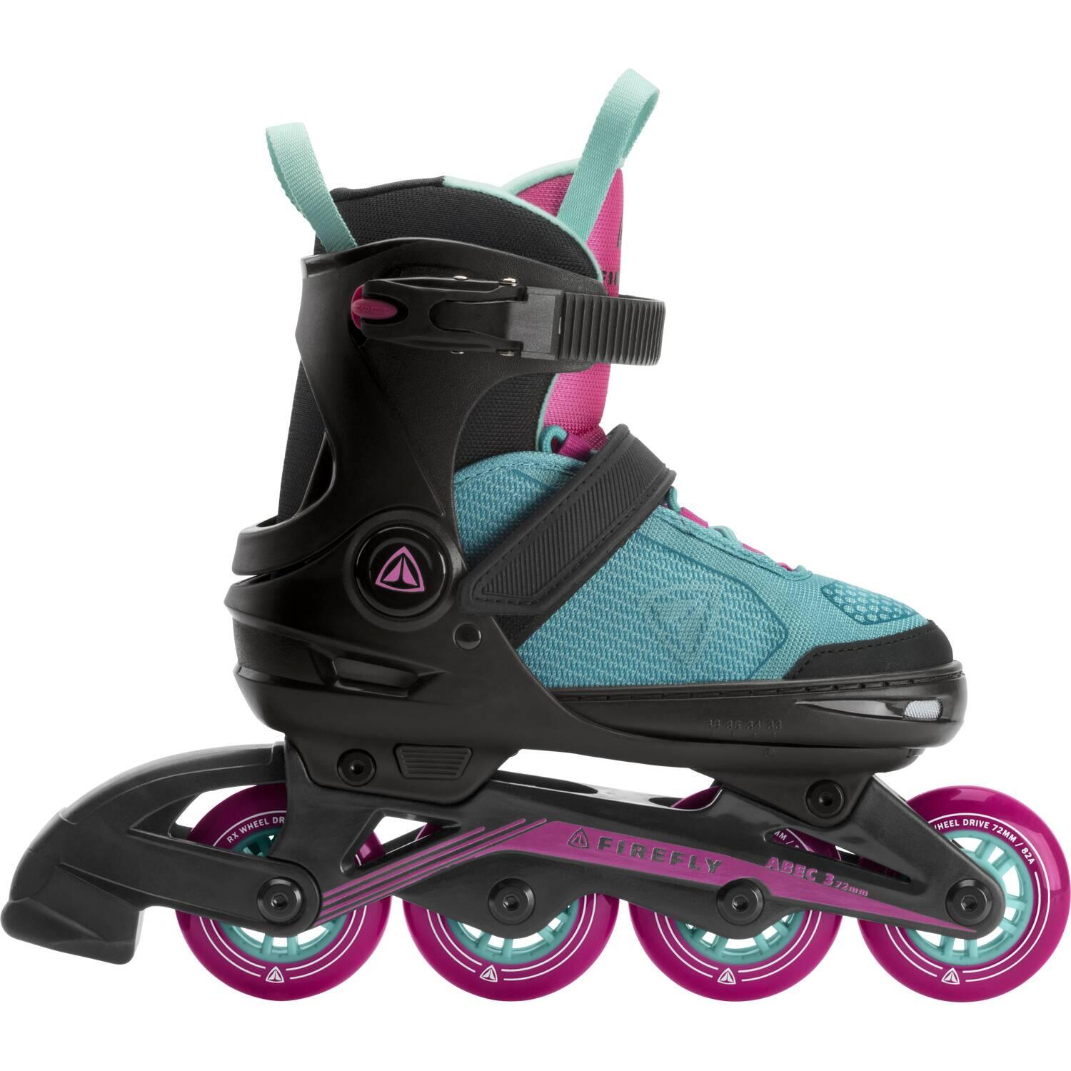 Firefly Kinder Inlineskate 510 Girl (37.0-40.0 (Rollen 76 mm), 901 schwarz/mint/pink) von Firefly