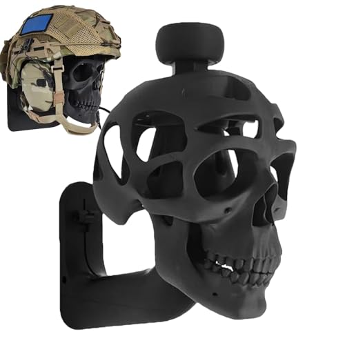 3D-Schädel-Helm-Display-Paket, Totenkopf-Helmhalter zur Wandmontage, Totenkopf-Helmständer, Totenkopf-Wanddekoration, kreativer Totenkopf-Wandhelmhalter, Motorradzubehör von Firulab