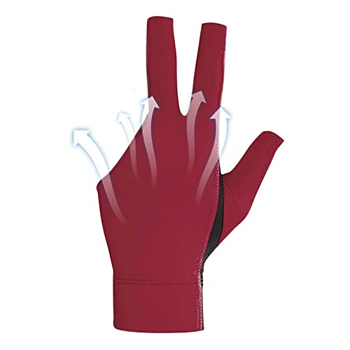Firulab Billard-Handschuh | Elastische DREI-Finger-Handschuhe für die Linke oder rechte Hand - Atmungsaktives, universell einsetzbares Billardzubehör für Snooker, Queue von Firulab