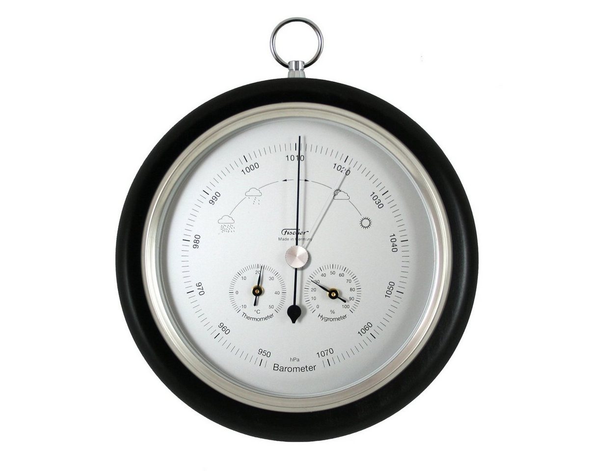 Fischer Barometer Wetterstation rund, schwarz-Edelstahl Innenwetterstation Fischer Barometer Wetterstation rund, schwarz-Edelstahl Innenwetterstation von Fischer Barometer