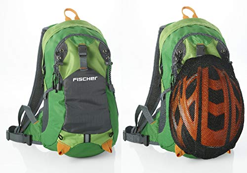 FISCHER 50368 Fahrrad Rucksack mit Helmnetz | Trinkblasenöffnung | Regencover | ergonomisches Tragesystem | Hüftgurt | Brustgurt, Grün FISCHER 50368 Fahrrad Rucksack mit Helmnetz | Trinkblasenöffnung | Regencover | ergonomisches Tragesystem | Hüftgurt | Brustgurt, Grün von Fischer