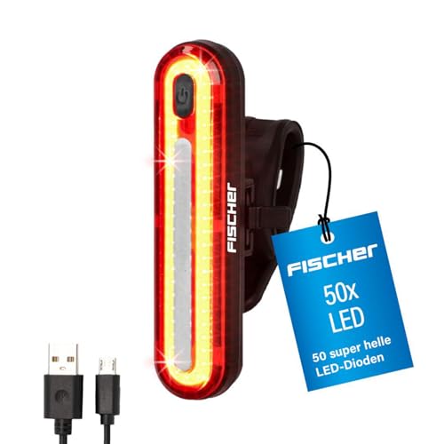 Fischer Fahrrad LED Akku-Stableuchte, 50 LEDs, Rücklicht, rear mit Akku und USB-Ladefunktion, Spritzwasserschutz nach IP44, StVZO-zugelassen, Schwarz Fischer Fahrrad LED Akku-Stableuchte, 50 LEDs, Rücklicht, rear mit Akku und USB-Ladefunktion, Spritzwasserschutz nach IP44, StVZO-zugelassen, Schwarz von Fischer