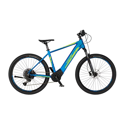 FISCHER E-Bike | MTB Mountainbike MONTIS 6.0i Elektrofahrrad für Damen und Herren | RH 46 cm Mittelmotor 90 Nm | 36 V Akku im Rahmen, Blau Matt, 46cm-504Wh von Fischer