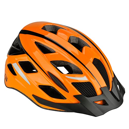 FISCHER Erwachsene Fahrradhelm, Radhelm, Cityhelm Urban, S/M, 52-59cm, orange, mit beleuchtetem Innenring-System von Fischer