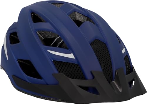 FISCHER Erwachsene Fahrradhelm, Radhelm, Cityhelm Urban Plus Boston, L/XL, 58-61cm, blau, mit integriertem LED-Rücklicht, dunkelblau von Fischer