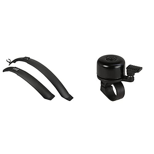 FISCHER Erwachsene Set Spritzschutz, Schwarz, 24-26 & Mini Fahrradglocke, schwarz, One Size FISCHER Erwachsene Set Spritzschutz, Schwarz, 24-26 & Mini Fahrradglocke, schwarz, One Size von Fischer