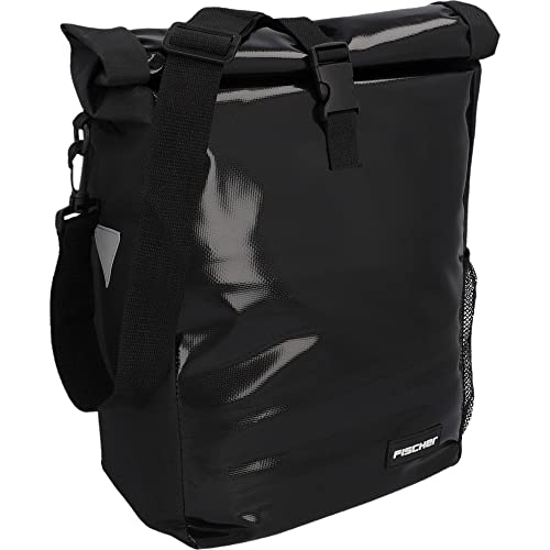 FISCHER Fahrrad Gepäckträgertasche Kurier, Fahrradtasche, Umhängetasche, Reflektor, 18 Liter, wasserabweisend, schwarz von Fischer