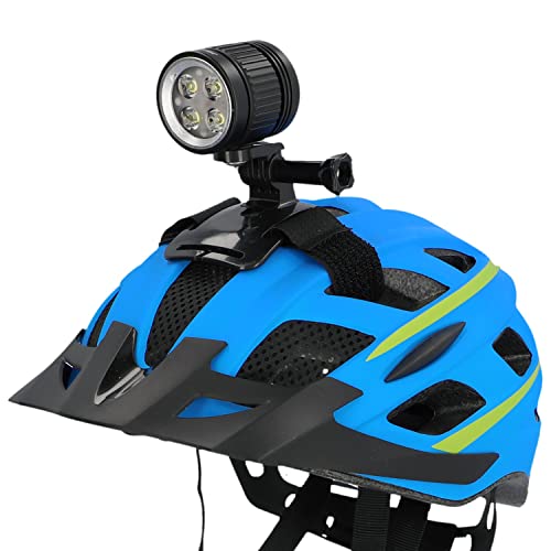 FISCHER Fahrrad Helmlampe | LED Akku Helmleuchte mit 7 Std. Leuchtdauer | Offroad-Action-Leuchte | 4 Dauerleuchtmodi | Akkuanzeige | Go-Pro Halterung | 1600 Lumen, Schwarz von Fischer