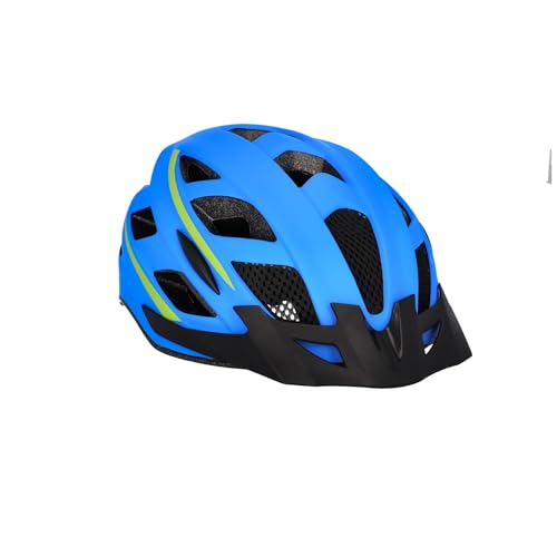 FISCHER Erwachsene Fahrradhelm, Radhelm, Cityhelm, Mountainbike-Helm Urban Montis, L/XL, 58-61cm, weiß blau, mit beleuchtetem Innenring-System von Fischer