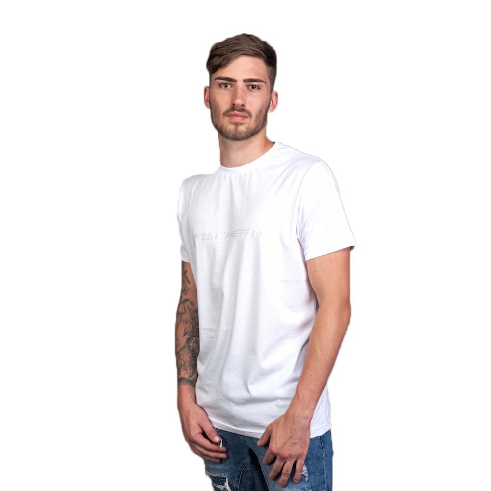 Fischer Big Logo Short Sleeve T-shirt Weiß XS Mann von Fischer