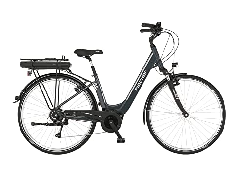 Fischer E-Bike City CITA 1.5 Elektrofahrrad für Damen und Herren, RH 44 cm, Mittelmotor 65 Nm, 36 V Akku, Granitgrau, 44cm-418Wh von Fischer