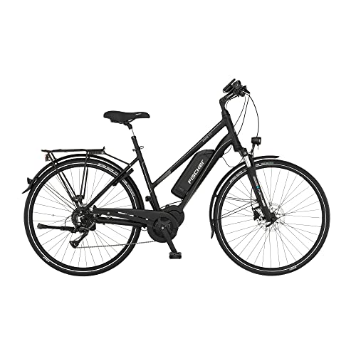 FISCHER E-Bike Trekking VIATOR 3.0 Elektrofahrrad für Damen und Herren, RH 49 cm, Mittelmotor 80 Nm, 48 V Akku, schwarz matt, 49cm-557Wh von Fischer