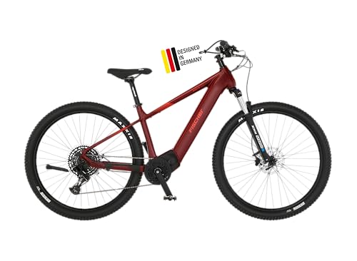 Fischer E-Mountainbike MONTIS 7.0i Elektrofahrrad für Damen und Herren, RH 46 cm, Mittelmotor 70 Nm, 36 V Akku, Purpurrot, 46cm-630Wh von Fischer