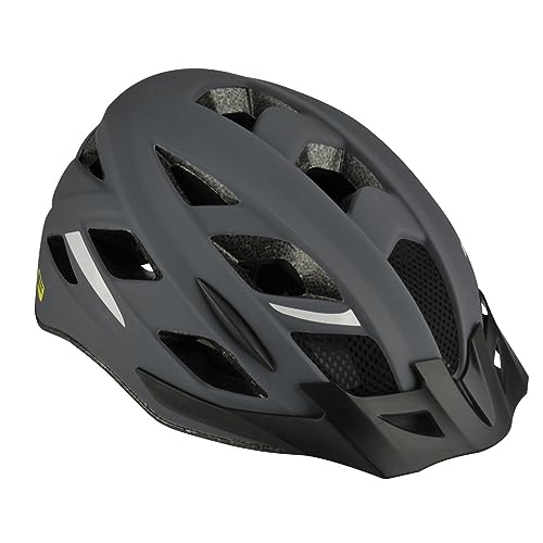 FISCHER Erwachsene Fahrradhelm, Radhelm, Cityhelm Urban Levin, S/M, 52-59cm, grau, mit beleuchtetem Innenring-System von Fischer