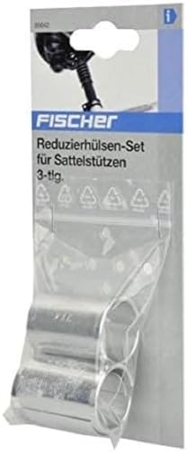 FISCHER 85642 Reduzierhülsen-Set | Fahrrad Sattel-Stützen 3er Pack | kombinierbar | Sattelstützendurchmesser von 25,4 mm | Silber von Fischer