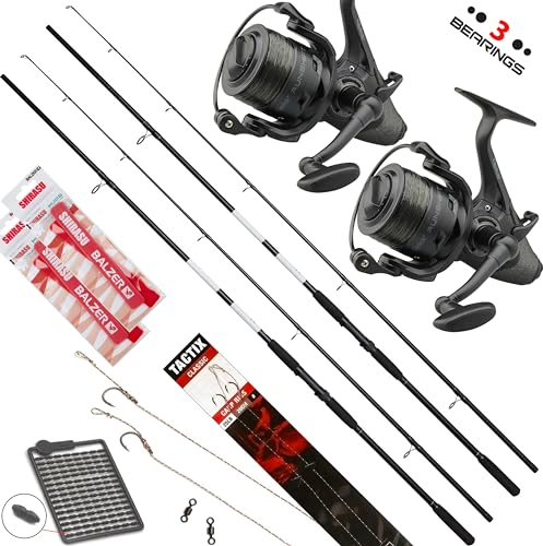 Fischzeux Angelset Karpfen komplett Profi Carp-RS – Karpfen Set 2 Ruten 2 Freilaufrollen (3,00 m) von Fischzeux