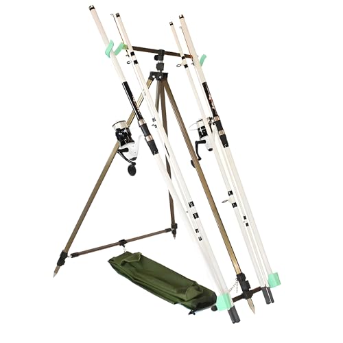 FISH-XPRO Beach Pro Deluxe – 2 Ruten – 2 Rollen – Strandunterstützung – Strand-Angelset – Strandruten-Set – 3,90 m – Weiß FISH-XPRO Beach Pro Deluxe – 2 Ruten – 2 Rollen – Strandunterstützung – Strand-Angelset – Strandruten-Set – 3,90 m – Weiß von FISH-XPRO