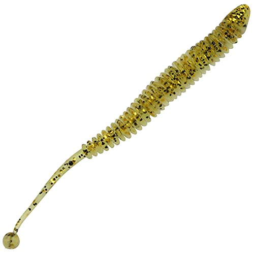 FTM Omura Baits Snake 8,4cm 1,4g - 10 Forellenköder, Geschmack:Bubble Gum, Farbe:weiß-goldfarben mit Glitter von FTM