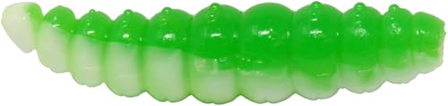 Fishing Tackle Max FTM Lifter Lures LARVY Cheese 3,5cm schwimmende Gummiköder für Forellen Forellenköder Aroma Käse (HOT Green/White UV) von Fishing Tackle Max