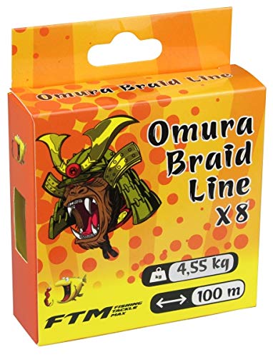 Fishing Tackle Max Unisex – Erwachsene 10C8800210C10 FTM Omura Braid 0,10mm 4,55kg 100m 8800210 8-Fach geflochtene Schnur Ultra Light Fischen, Bunt, Normal von Fishing Tackle Max