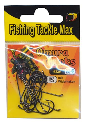 Fishing Tackle Max FTM Omura Hooks Nymph mit Widerhaken Gr. N 4 8380504 Haken für Ultra Light Fischen mit Gummiködern Forellenangeln von Fishing Tackle Max