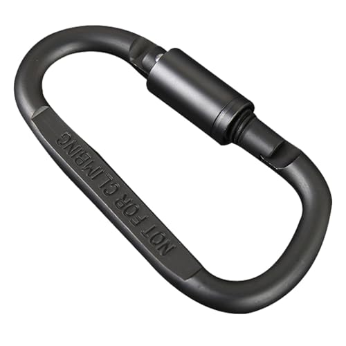 Fisssure D-förmiger Karabiner-Clip | Aluminium-Karabiner-Clip, D-Ring-Schlüsselanhänger-Clip für Camping, Wandern, Hängematten, Outdoor von Fisssure